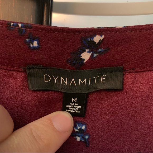 EUC Deep Red Medium Dynamite Blouse - Picture 8 of 9